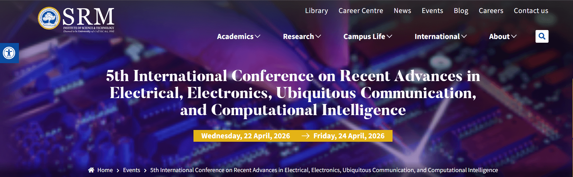 5th International Conference on Recent Advances in Electrical, Electronics, Ubiquitous Communication, and Computational Intelligence
