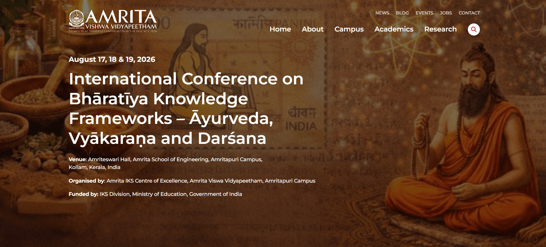 International Conference on Bhāratīya Knowledge Frameworks – Āyurveda, Vyākaraṇa and Darśana 