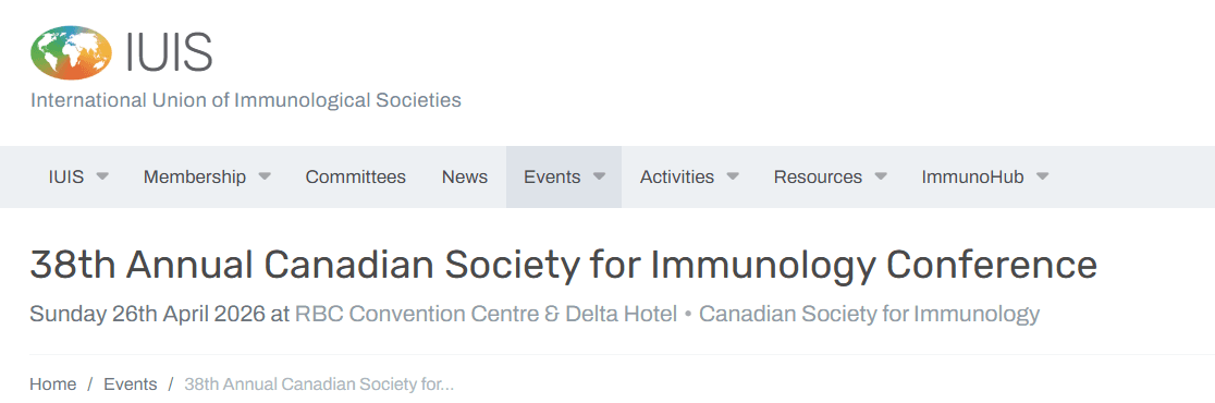 38th Annual Canadian Society for Immunology Conference
