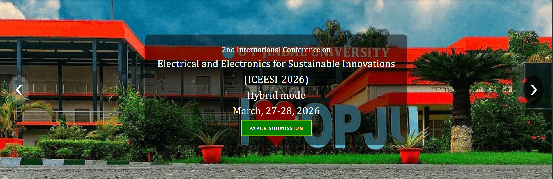 2nd International Conference on Electrical and Electronics for Sustainable Innovations (ICEESI 2026) - Hybrid