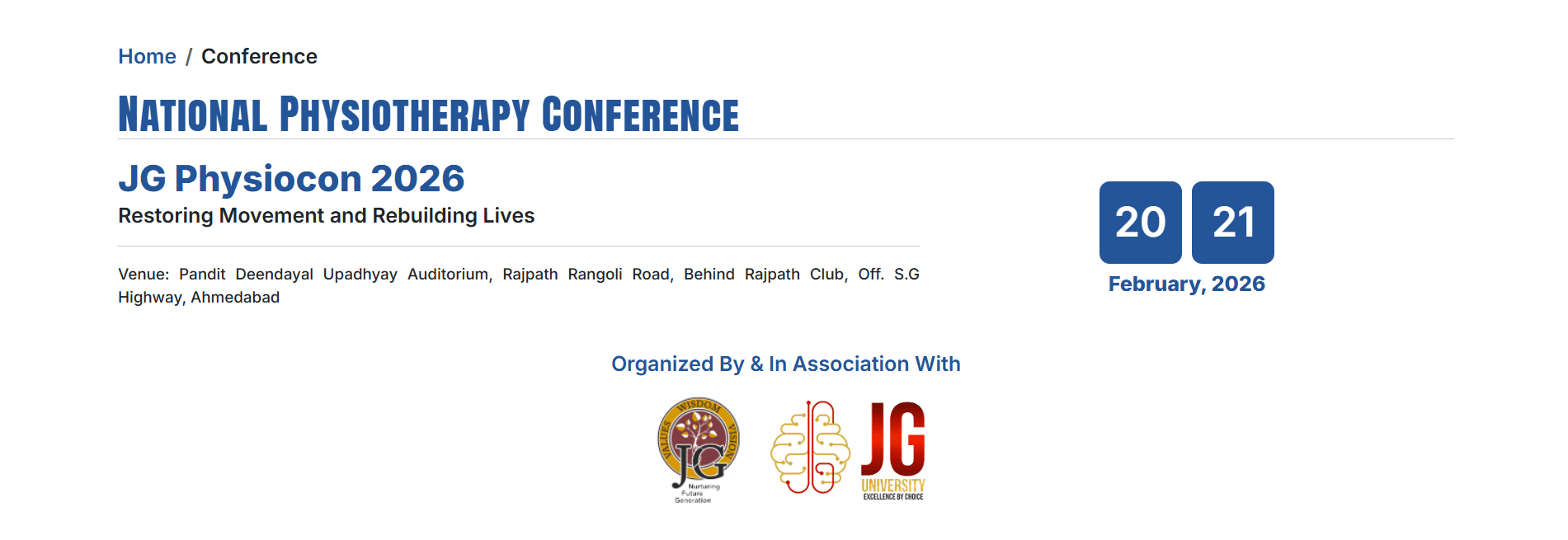 National Physiotherapy Conference - JG Physiocon 2026